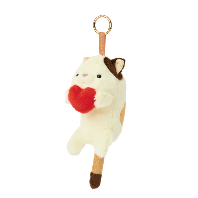 Funbaruzu Plush Bag Charm Calico Cat Mini Keyring Accessory