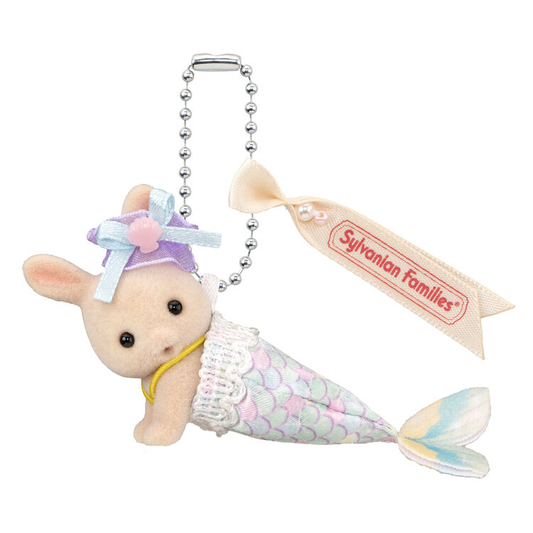 Sylvanian Families Milk Rabbit Baby Mermaid Keychain Crawling Figure Charm