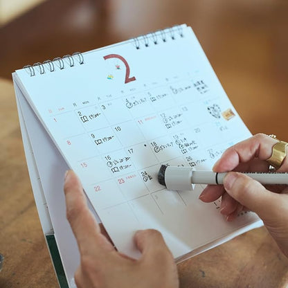 Hobonichi 2026 Desktop Whiteboard Calendar with File Pocket