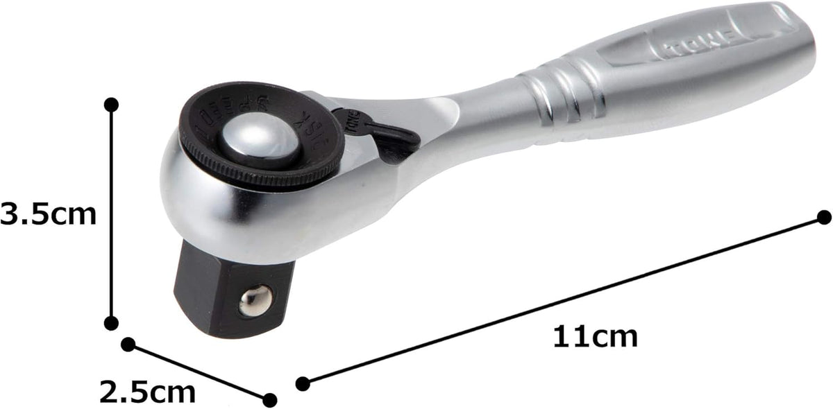 TONE Compact Short Ratchet Handle 12.7 mm (1/2") Drive RH4CHQS