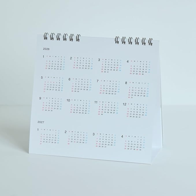 Hobonichi 2026 Desktop Whiteboard Calendar with File Pocket