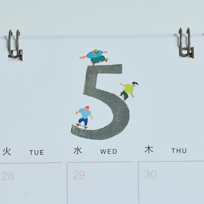 Hobonichi 2026 Desktop Whiteboard Calendar with File Pocket