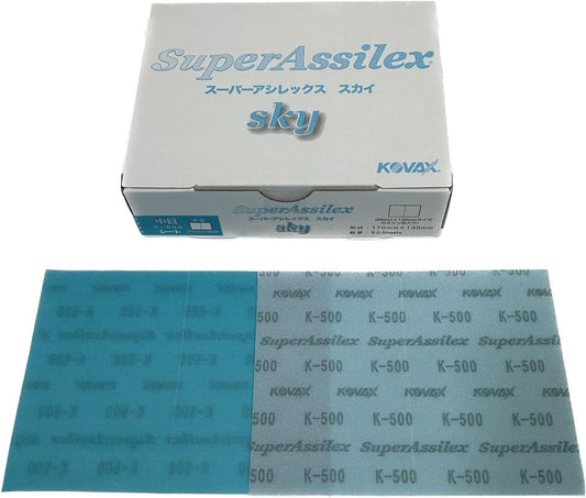 KOVAX Eagle Abrasives Super Assilex Sky Blue Sheet K-600 Grit  50 Sheets