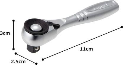 TONE Short Ratchet Handle 9.5 mm (3/8") Drive RH3HQS