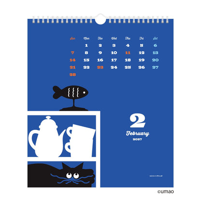 umao 2027 Wall Calendar – Animals & Blue World