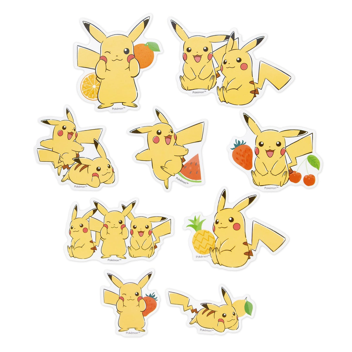 Pokemon Pikachu Fruit Yellow Decoration Sticker Set
