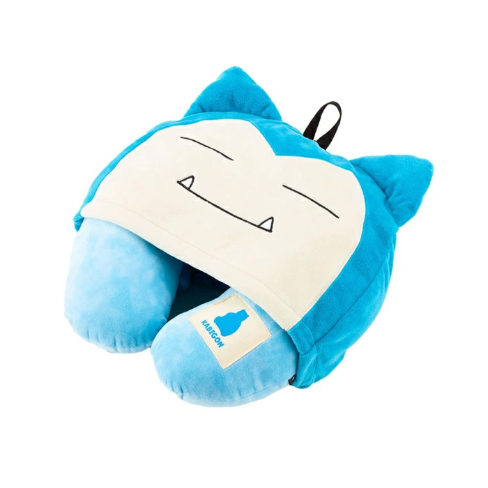 Pokemon Snorlax Hooded Neck Pillow Travel Fleece Cushion