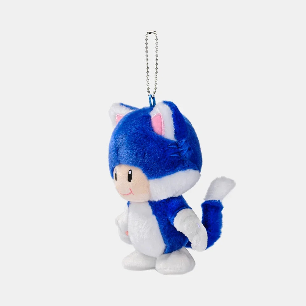 Super Mario Cat Toad Mascot Plush with Ball Chain