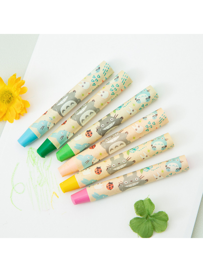 Totoro Beeswax Crayons 12 Colors Set – Colorful Leaf Design