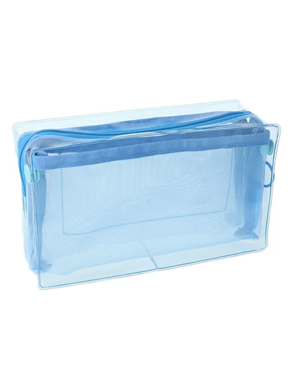 Mitte Clear Multi-Compartment Mesh Box Pouch