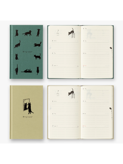 Midori 2027 Japanese Cat Diary B6 Slim Set