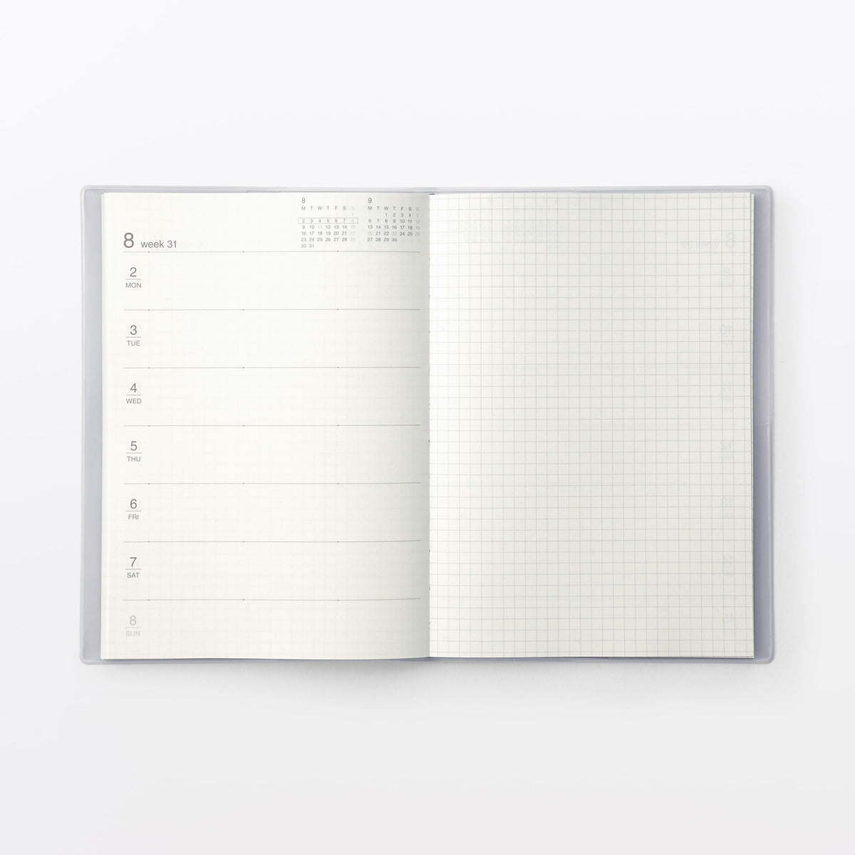 Muji 2026-2028 Monthly & Weekly Planner A6 Monday Start