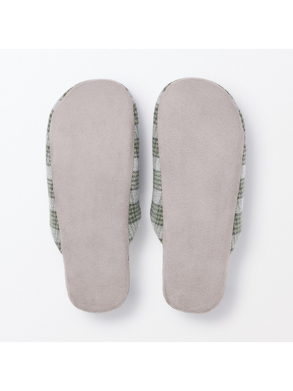 MUJI Cotton Flannel Soft Slippers Cushioned