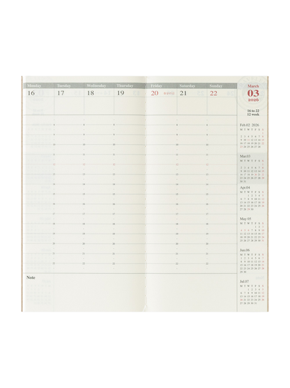 Traveler's Notebook Refill 2026 Weekly Vertical