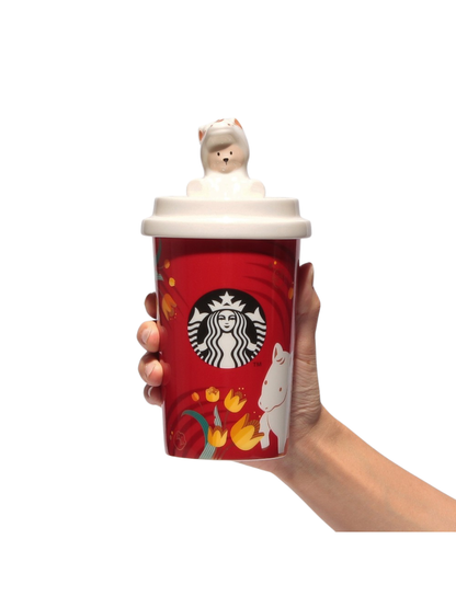 Starbucks New Year Canister 2026 Zodiac Horse Ceramic Storage Jar with Lid