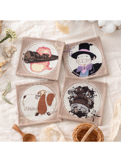Howl's Moving Castle Gobelin Coasters Set of 4