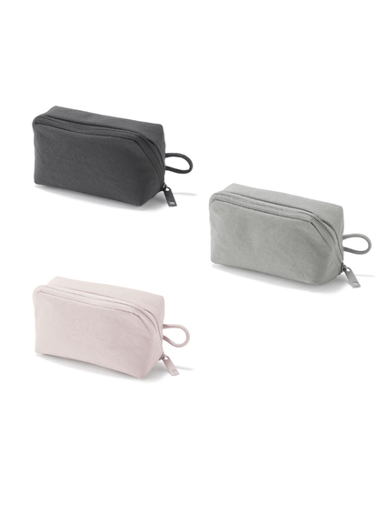 MUJI Wrinkle Nylon Wide Open Pouch Small