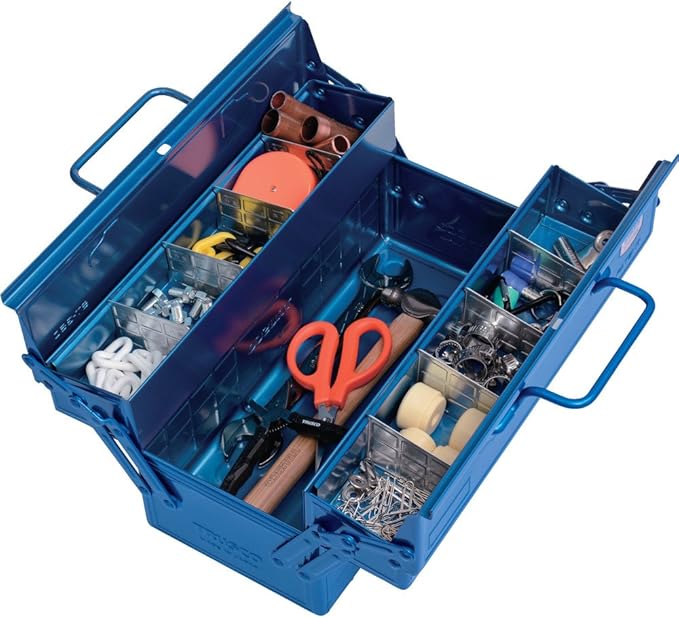 TRUSCO ST-350-B 2-Tier Steel Tool Box Blue