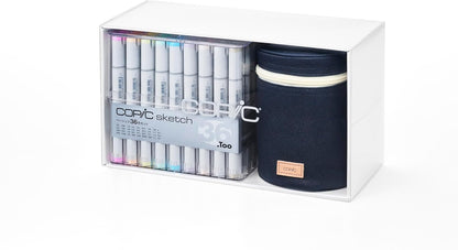 Copic Special Gift Sketch Bundle Set – 36-Color Marker Set with Pochette