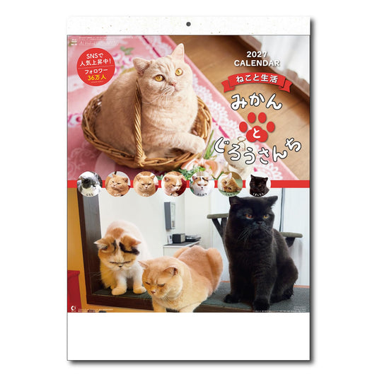 2027 Cat Calendar – Life with Cats, Mikan & Jiro’s Family