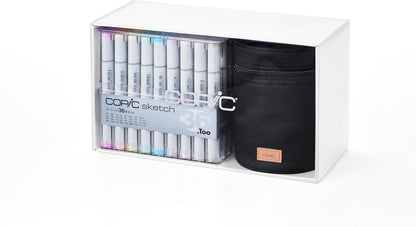 Copic Special Gift Sketch Bundle Set – 36-Color Marker Set with Pochette