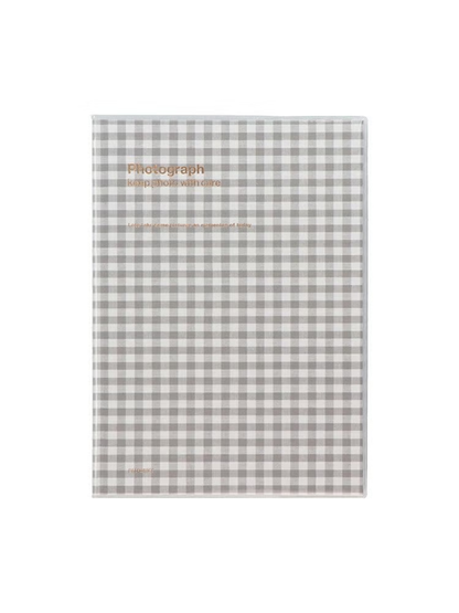 Delphonics Gingham Check Photo Album M Sticky Pages 40 Photos L Size Fabric Cover Scrapbook Web Exclusive Color