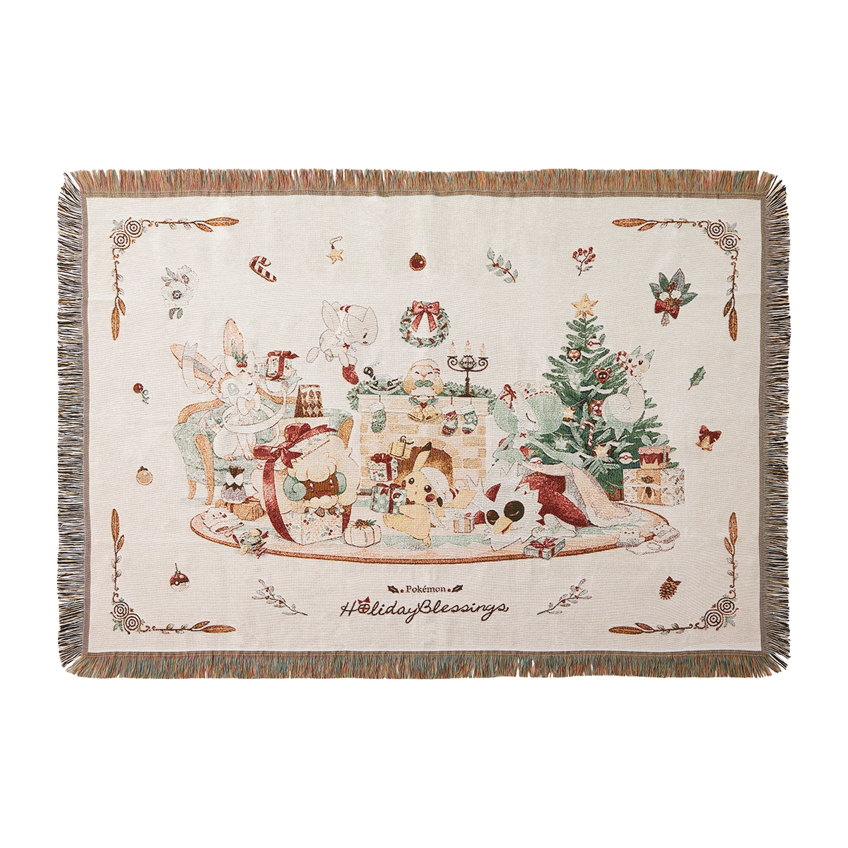 Pokemon Holiday Blessings Jacquard Blanket