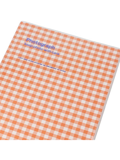 Delphonics Gingham Check Photo Album M Sticky Pages 40 Photos L Size Fabric Cover Scrapbook Web Exclusive Color