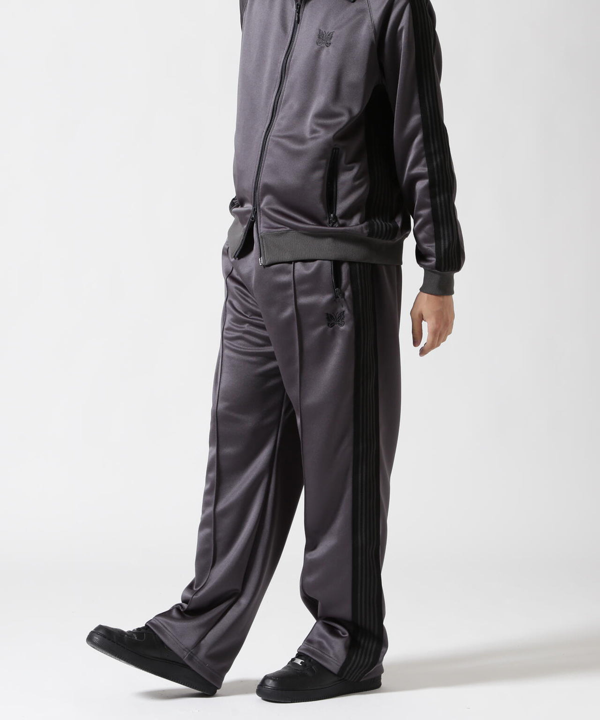Needles BEAVER Poly Smooth Black Track Pant