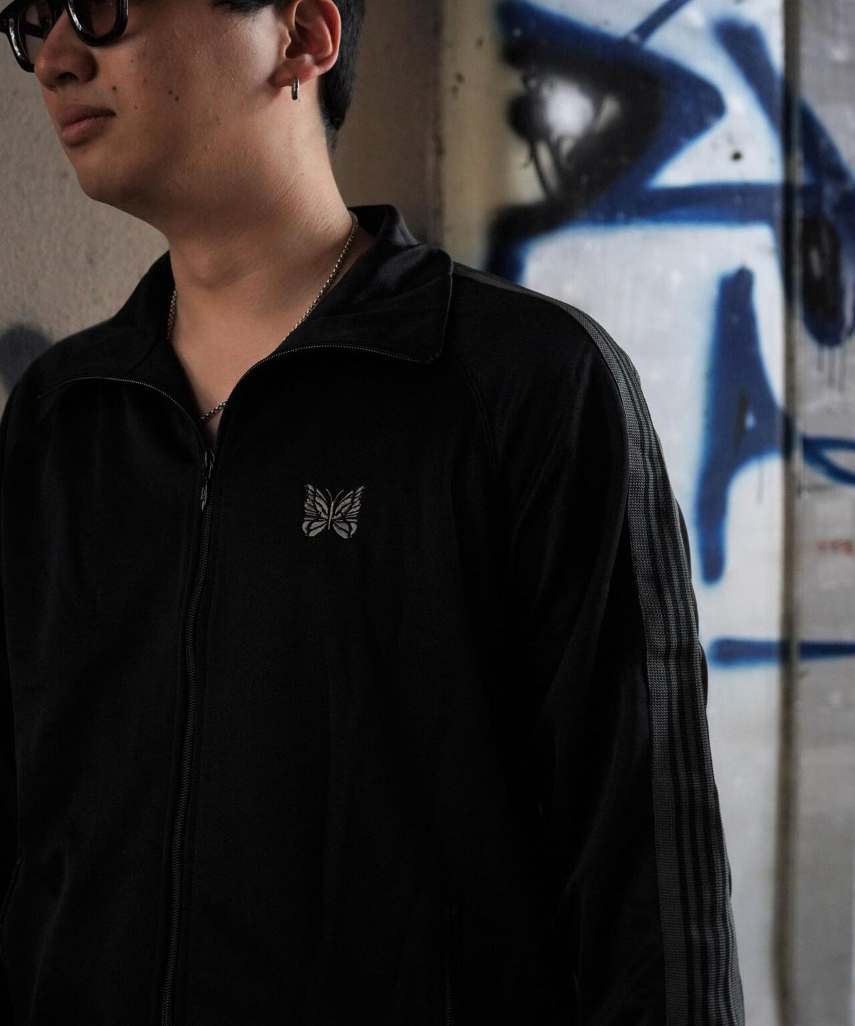 Needles Special Edition Poly Smooth Black Track Jacket