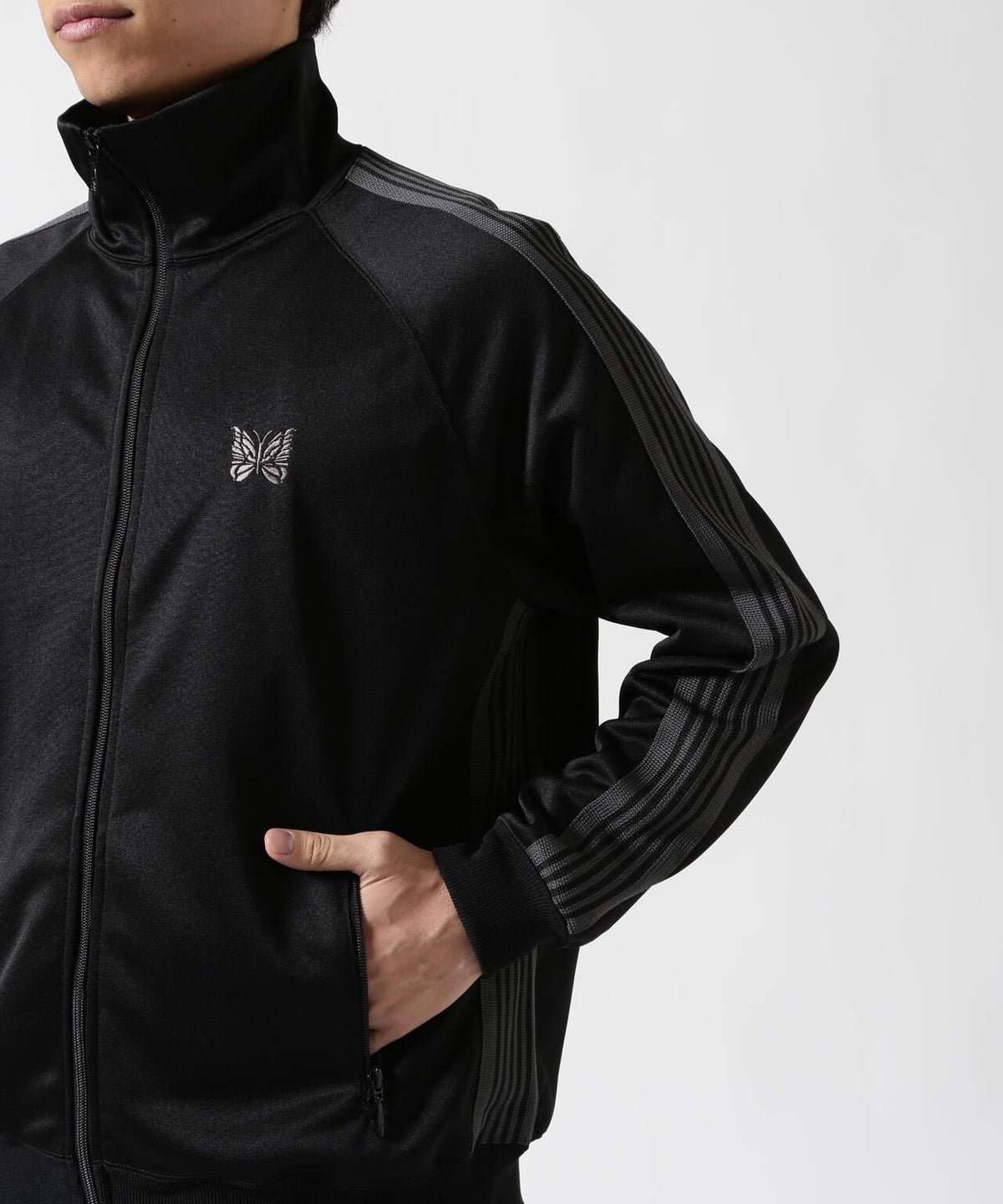 Needles Special Edition Poly Smooth Black Track Jacket