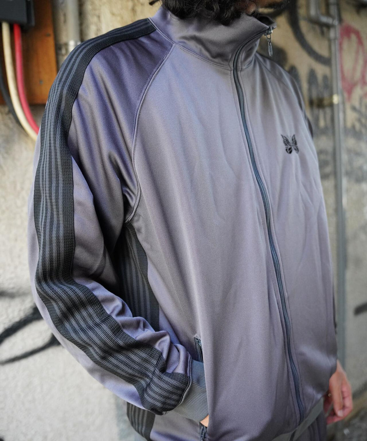 Needles Special Edition Poly Smooth Black Track Jacket