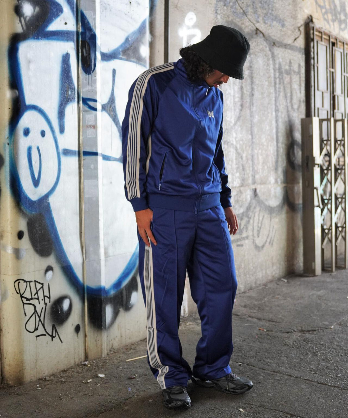 Needles Special Edition Poly Smooth Black Track Jacket
