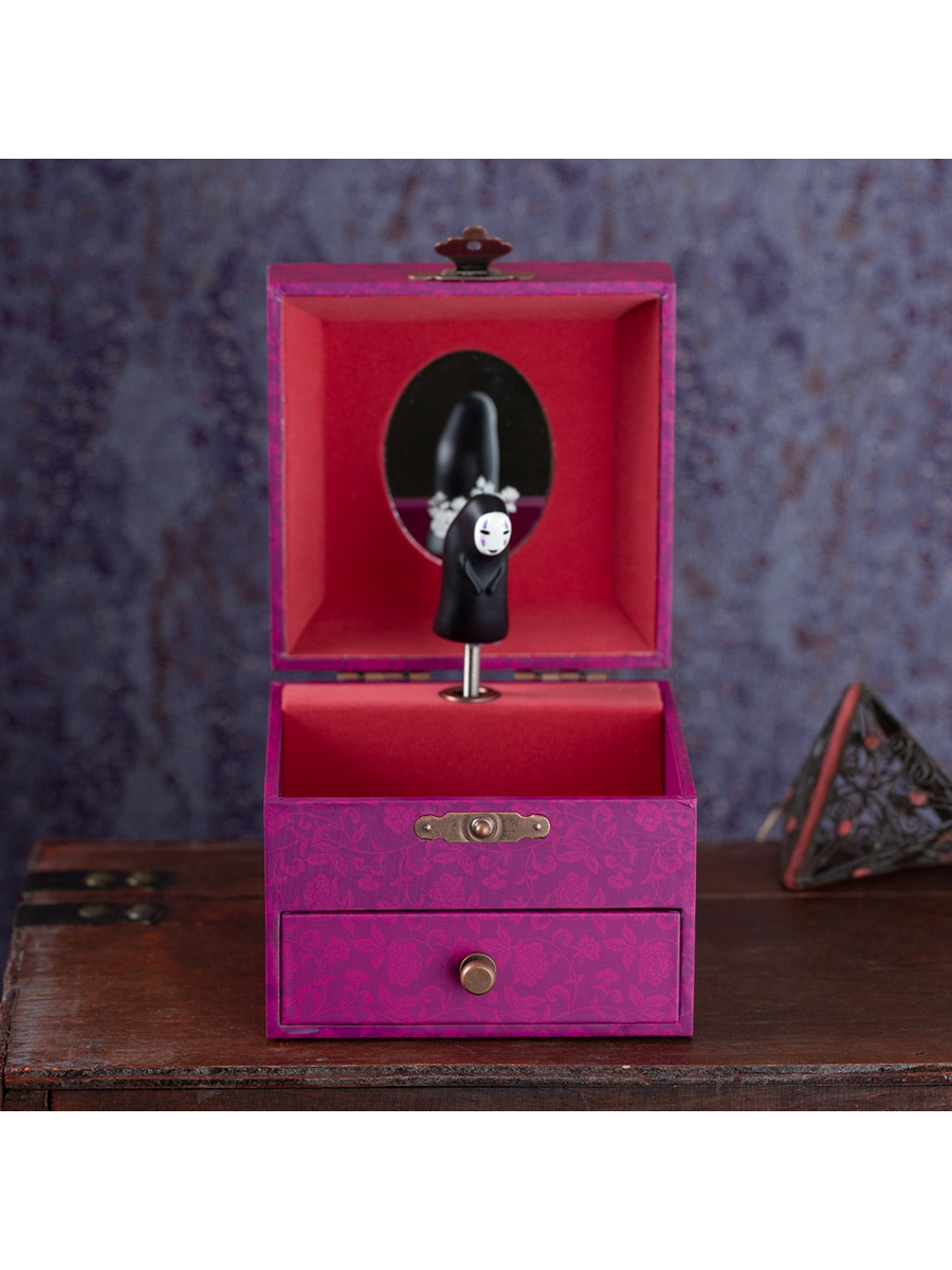 Spirited Away Music Box Paper Box No Face Rotating Figure Storage Case