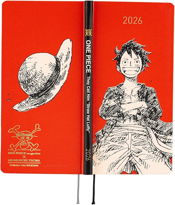 Hobonichi Techo 2026 ONE PIECE Luffy RED Weeks Planner