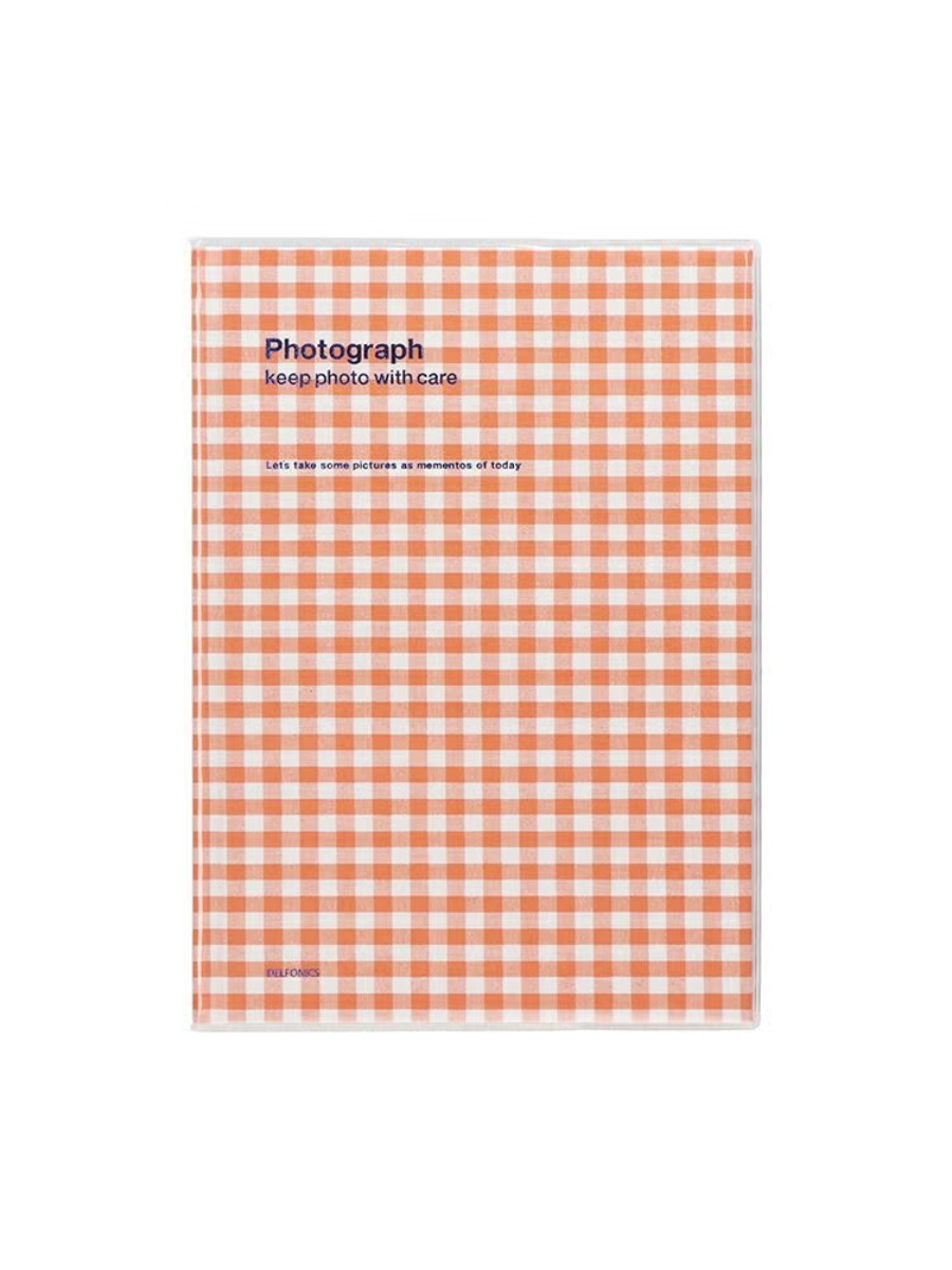 Delphonics Gingham Check Photo Album M Sticky Pages 40 Photos L Size Fabric Cover Scrapbook Web Exclusive Color