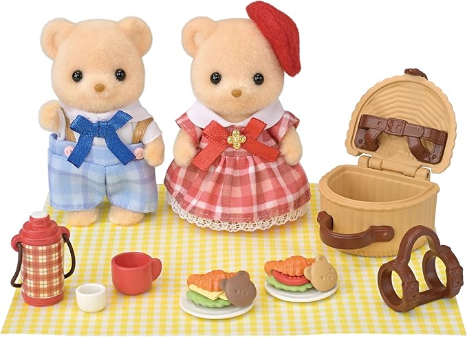 Sylvanian Families Calico Critters Biscuit Bear Brother & Sister Picnic Lunch Set FS-60