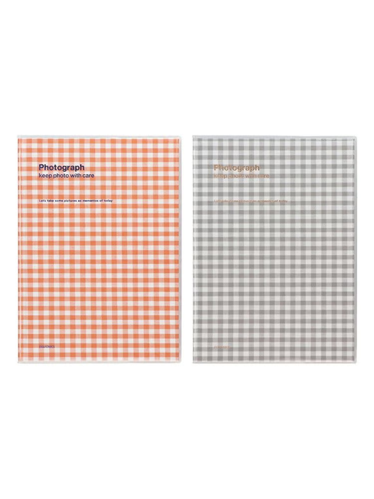 Delphonics Gingham Check Photo Album M Sticky Pages 40 Photos L Size Fabric Cover Scrapbook Web Exclusive Color