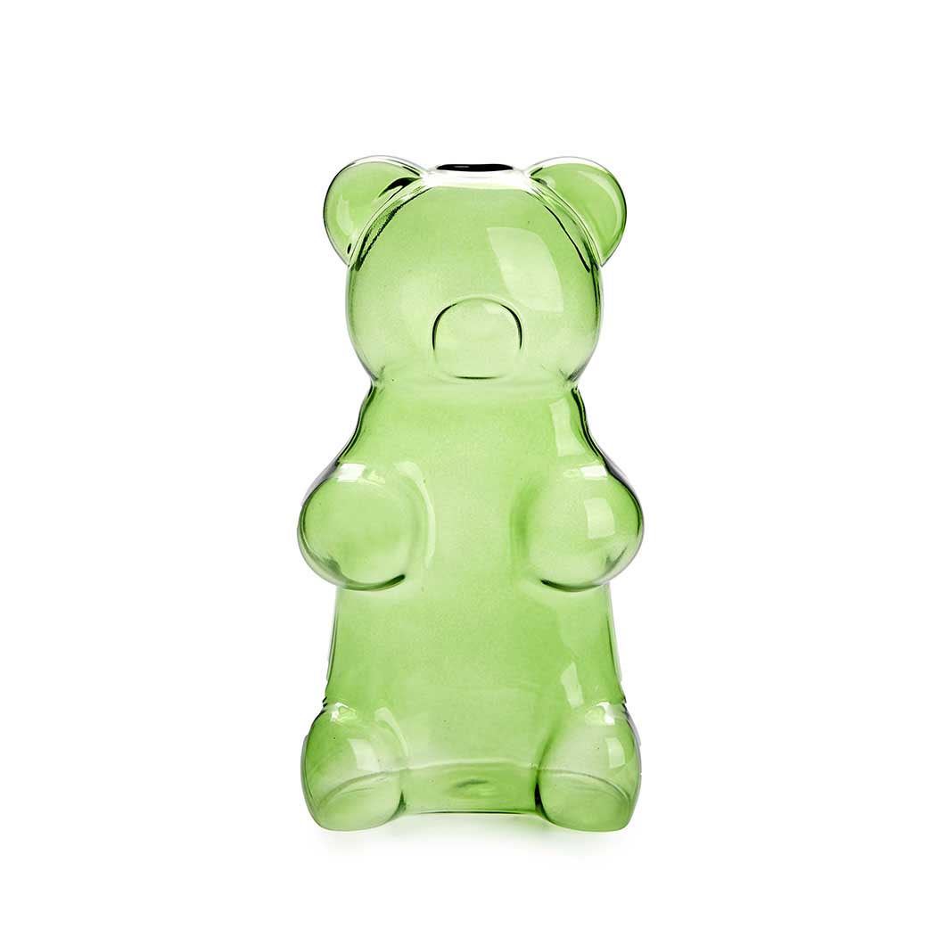 Balvi Yummy Bear Green Glass Flower Vase