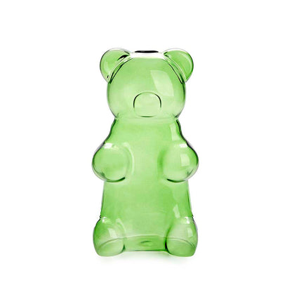 Balvi Yummy Bear Green Glass Flower Vase