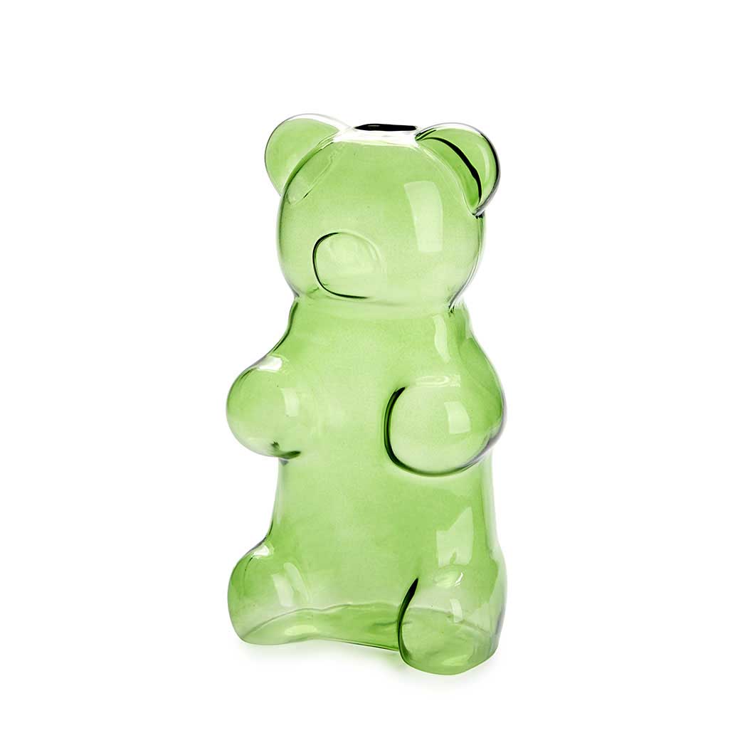 Balvi Yummy Bear Green Glass Flower Vase