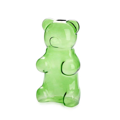 Balvi Yummy Bear Green Glass Flower Vase