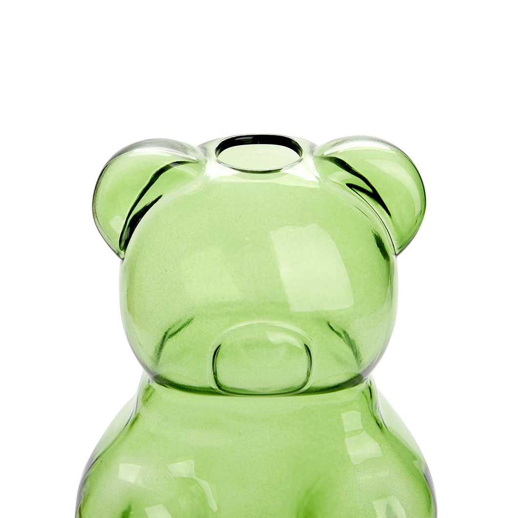 Balvi Yummy Bear Green Glass Flower Vase
