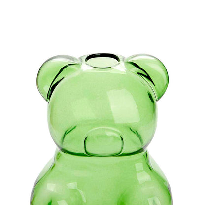 Balvi Yummy Bear Green Glass Flower Vase