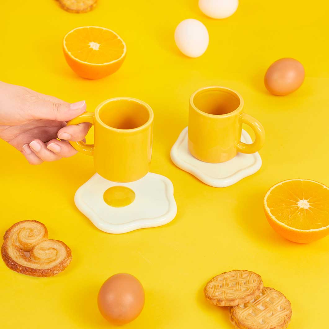 Sunny Side Up Espresso Cup & Saucer Set