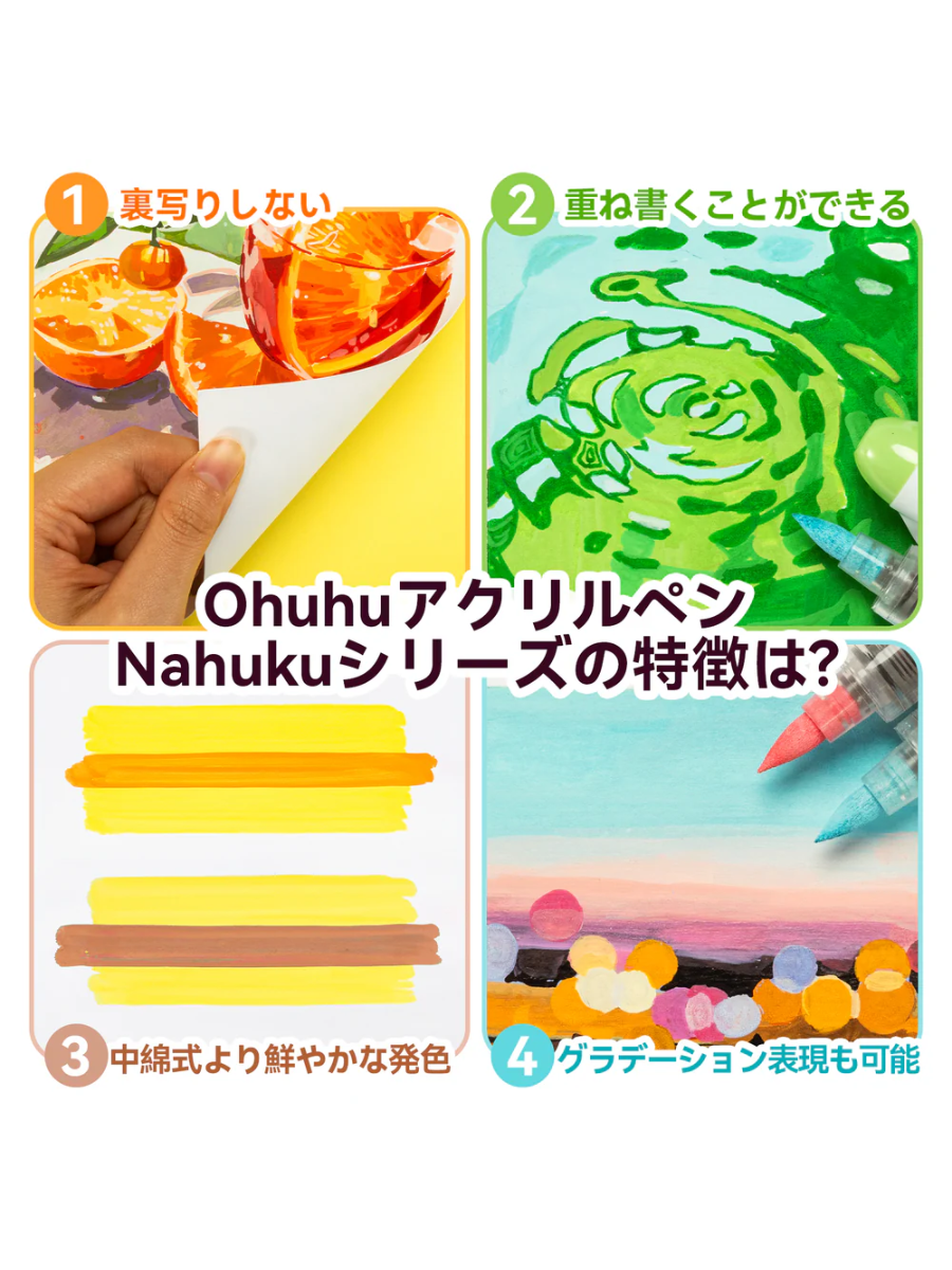 Ohuhu Nahuku Acrylic Paint Markers Set  48 Pack with 44 Colors (Extra Black & White)