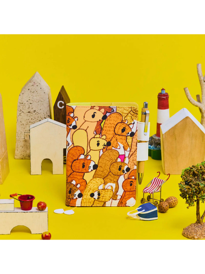 Hobonichi Techo 2027 100%ORANGE Busy Squirrels Original Size A6 Planner Cover