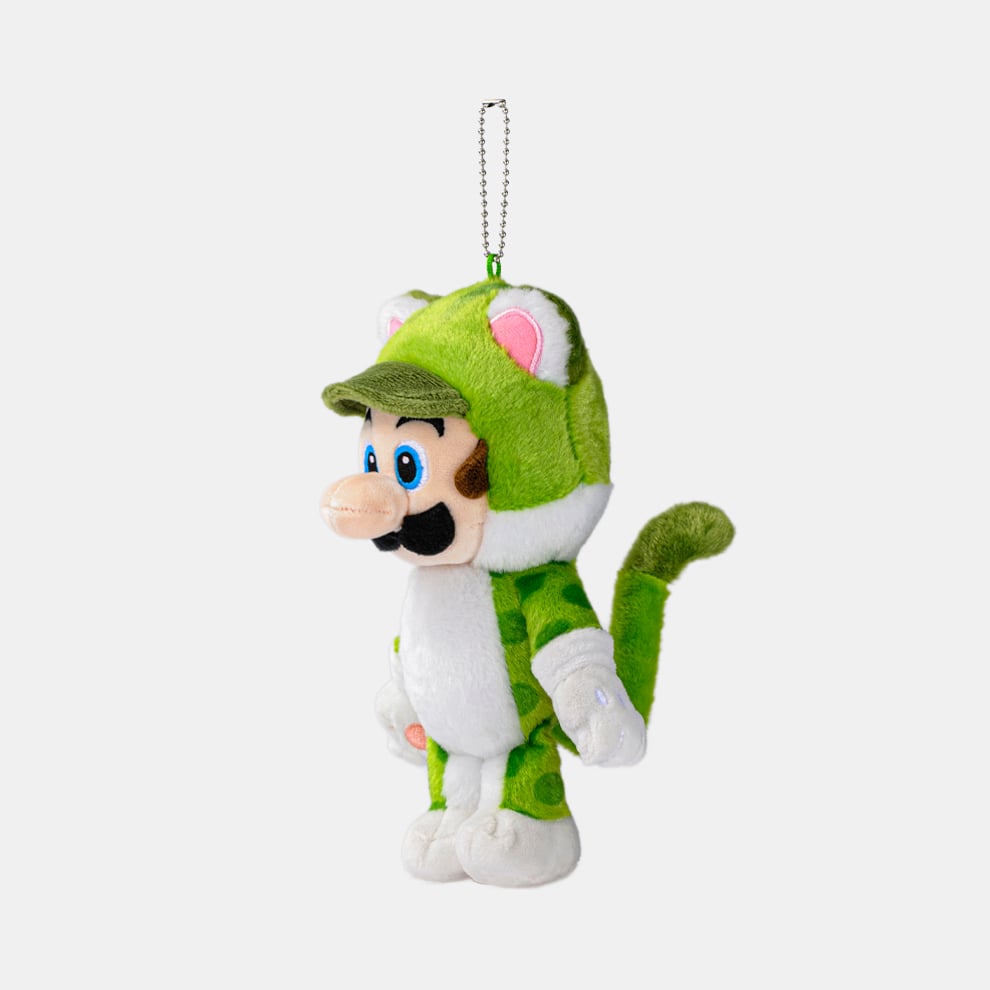Super Mario Cat Luigi Mascot Plush with Ball Chain