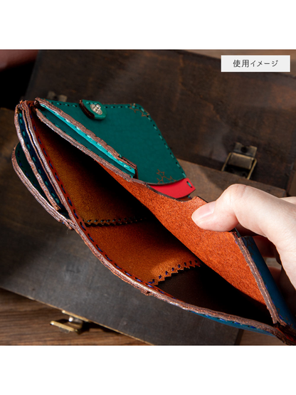 Castle in the Sky Dola Leather Short Wallet Handmade Cow Leather Wallet