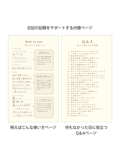 MIDORI 12 Month Continuous Diary - Green (12899006)